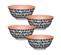 KitchenCraft Swirl 4-Piece Ceramic Bowl Set in Light Grey Kitchencraft Light Grey
