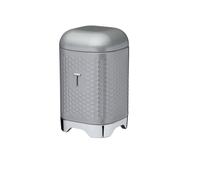 Shadow Grey Retro Tea Canister with Geometric Textured Finish Lovello Grey One Size