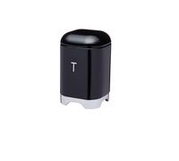 KitchenCraft Tea Canister Metal Storage Container Shadow Black Retro Jar