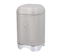 KitchenCraft Tea Storage Caddy with Lid, Latte Cream, 11.5 x 11.5 x 19.5cm