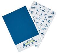 KitchenCraft Tea Towels Set, 'Blue Birds' Design, 1% Cotton, White/Blue, 7 x 47 cm, 2 Pieces