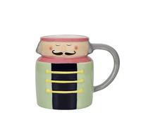 KitchenCraft The Nutcracker Collection Ceramic Mug, 300 ml, Gift Tagged, Green/Black