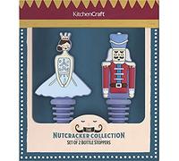 KitchenCraft The Nutcracker Collection Christmas Novelty Bottle Stoppers, Silicone, Multi-Colour, Set of 2