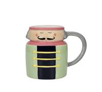 KitchenCraft The Nutcracker Collection Ceramic Mug, 3 ml, Gift Tagged, Green/Black