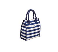 KitchenCraft Tote Cool Bag, 4 Litres (Small) - Cream/Blue Stripes