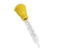KitchenCraft Traditional Baster, Glass/Rubber, 3 cm, Yellow & Clear