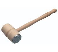 KitchenCraft Traditional Beech Wood Meat Hammer with Metal End and 2-in-1 Design