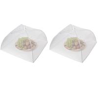 KitchenCraft Umbrella Food Cover, Fine Mesh Food Protector, White Collapsible Mesh Screen Tent for BBQs, Picnics, Buffets, Kitchens and Outdoors, 40cm (Pack of 2)
