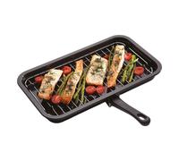 KitchenCraft Universal Enamel Grill Pan with Detachable Handle 40 x 23 cm