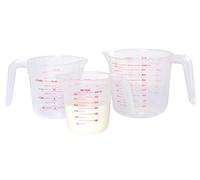 KitchenCraft Universal Measuring Jug Set, Plastic and Lightweight for wet and dry ingredients, Imperial and Metric Units, Powdered Mixes and Liquids, Set of 3