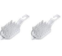 KitchenCraft Vegetable Brush, Plastic Vegetable Scrubber, Durable Bristles and Hook, 15 x 6cm (6 x 2.5''), White (Pack of 2)