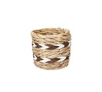 KitchenCraft Water Hyacinth Planter, Indoor Plant Pot, Natural Woven Planter with Striped Design, 11.5 x 11.5 x 11cm