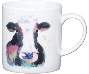 KitchenCraft Watercolour Cow Porcelain Espresso Mug