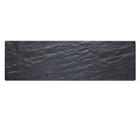 KitchenCraft "We Love Summer Rectangular Melamine Slate-Effect Food Serving Platter, 53 x 16 cm (21" x 6.5"), Black Slate Effect