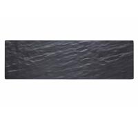 KitchenCraft "We Love Summer" Rectangular Melamine Slate-Effect Food Serving Platter in Black Kitchencraft Black