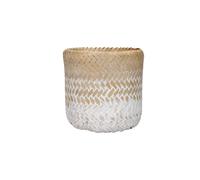 KitchenCraft Whité OmbreBamboo Planter, Robust Woven Indoor Plant Pot in Beige Kitchencraft Beige