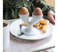 KitchenCraft Porcelain Double Egg Cup, 11 x 11 cm (4.5" x 4.5") - White
