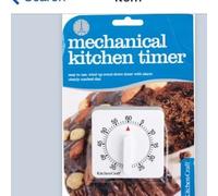 KitchenCraft White Wind-Up Clock 60 Minute Timer
