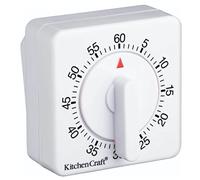 KitchenCraft Wind Up Kitchen Timer, 60 minutes, White