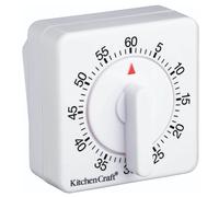 KitchenCraft Wind Up Kitchen Timer, 6 minutes, White