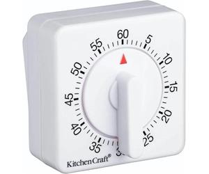 KitchenCraft Wind Up Kitchen Timer, 60 minutes, White (Pack of 5)