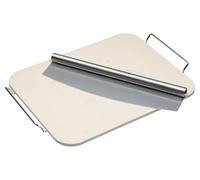 KitchenCraft World of Flavours Italian Large Pizza Stone & Cutter - Cream - Ceramic - Pizza Making
