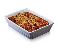 KitchenCraft World of Flavours Lasagne Dish, Cannelloni and Pasta Bakes, Stoneware, 33 x 23 cm, White