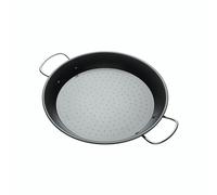 KitchenCraft World of Flavours Mediterranean 32cm Paella Pan - Black - Carbon Steel - Paella Pan