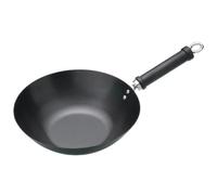 KitchenCraft World of Flavours Non Stick Induction Wok, Carbon Steel, Large, Dishwasher Safe, 30 cm, Black