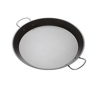 KitchenCraft World of Flavours Paella Pan, Non Stick Pan for Paella Rice and Paella Seasoning, Carbon Steel, 38.5 cm (15''), Black
