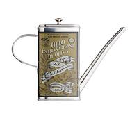 KitchenCraft World of Flavours Olive Oil Drizzler Can with Decorative Print, Stainless Steel, 500 ml