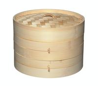 KitchenCraft World Of Flavours Oriental Two Tier Medium Bamboo Steamer and Lid