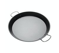 KitchenCraft World of Flavours Paella Pan, Non Stick Pan for Paella Rice and Paella Seasoning, Carbon Steel, 38.5 cm (15''), Black