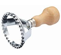 KitchenCraft World of Flavours Ravioli Cutter, Round, 6.5 x 6.5 x 10 cm,Silver/Beige
