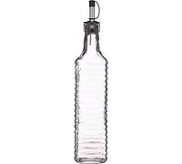 KitchenCraft World of Flavours Traditional Ridged Glass Oil Bottle / Vinegar Pourer, 550 ml