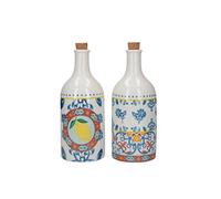 KitchenCraft World of Flavours Ceramic Oil and Vinegar Set Multicoloured