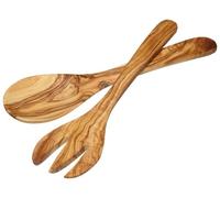 KitchenCraft World of Flavours Wooden Salad Servers, Handmade, Olive Wood, 29 cm, Set of 2
