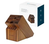 KITCHENDAO 14 Slot Acacia Wood Knife Block without Knives, Universal Knife Holder for Kitchen, Holding Multiple Types of Knives, Countertop Butcher Block Knife Stand for Easy Kitchen Storage