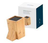 KITCHENDAO Bamboo Universal Knife Block with Bristles Bamboo Knife Stand Organizer Holder, Convenient Safe Storage for Knives & Utensils, Detachable Bristles for Easy Cleaning