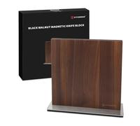 KITCHENDAO Black Walnut Magnetic Knife Block, Double-Sided Magnetic Knife Holder Without Knives, Strong Magnet Knife Stand for Kitchen Countertop, Weighted Non-Slip Base