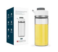 KITCHENDAO Precision Pour Glass Oil Dispenser with 3 Modes, Drip-free Spout, Two Adjustable Flowing Speed, 12 oz Vinegar Dispenser Bottle for Kitchen, Borosilicate Glass Olive Oil Bottle for Cooking