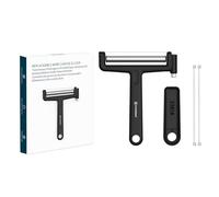 KITCHENDAO Replaceable Wire Cheese Slicer Cutter, 50% Stronger Wires with 2nd Gen Wire Fixing Mechanism, Tightness Adjustable Aluminum Cheese Cutter, Easy Replacement, Dishwasher Safe, 2 Extra Wires