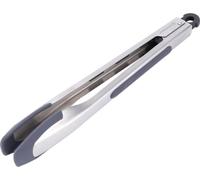 KITCHENDAO Tongs for Cooking with Silicone Tips 12 Inch, One-Handed for Convenience, Soft-Touch Handle, Silicone Tipped Stainless Steel Kitchen Food Grill BBQ Tongs for Non-Stick Cookware Air Fryer