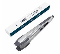 KITCHENDAO Tongs for Cooking with Silicone Tips 12 Inch, One-Handed for Convenience, Soft-Touch Handle, Silicone Tipped Stainless Steel Kitchen Food Grill BBQ Tongs for Non-Stick Cookware Air Fryer