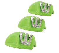 KitchenIQ 51422 Edge Grip 2-Stage Knife Sharpener, Green 3-Pack