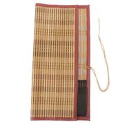 KITCHENKARATLY Bamboo Calligraphy Brush Pen Roll Up Holder Large Art Painting Pen Pouch Organizer with Cotton Rope for Drawing Pencil Storage Handmade Brush Protector for Chinese Painting and
