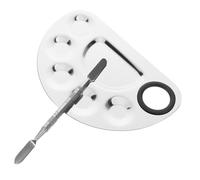 KITCHENKARATLY Makeup Mixing Palette Set with Stainless Steel Ring and Half-moon Mixing Stick Portable Foundation and Nail Art Palette for Home and Salon Use Creative Cosmetic Color Blending Tool