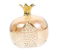 KITCHENKARATLY Pomegranate Shaped Transparent Glass Nail Monomer Dappen Dish with Secure Lid Crystal Holder for Nail Art Tools Jewelry Storage Easy to Clean and Stylish Design