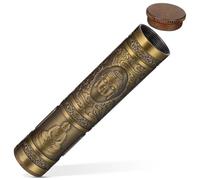 KITCHENKARATLY Portable Metal Cigarette Box Airtight Storage Tube Zinc Alloy Travel Case with Embossed Buddha Design for Outdoor Use