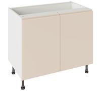 KitchenKit Flatpack J-Pull 1000 Base Kitchen Cabinet 720 x 1000 x 570mm (HxWxD) - Gloss Cashmere